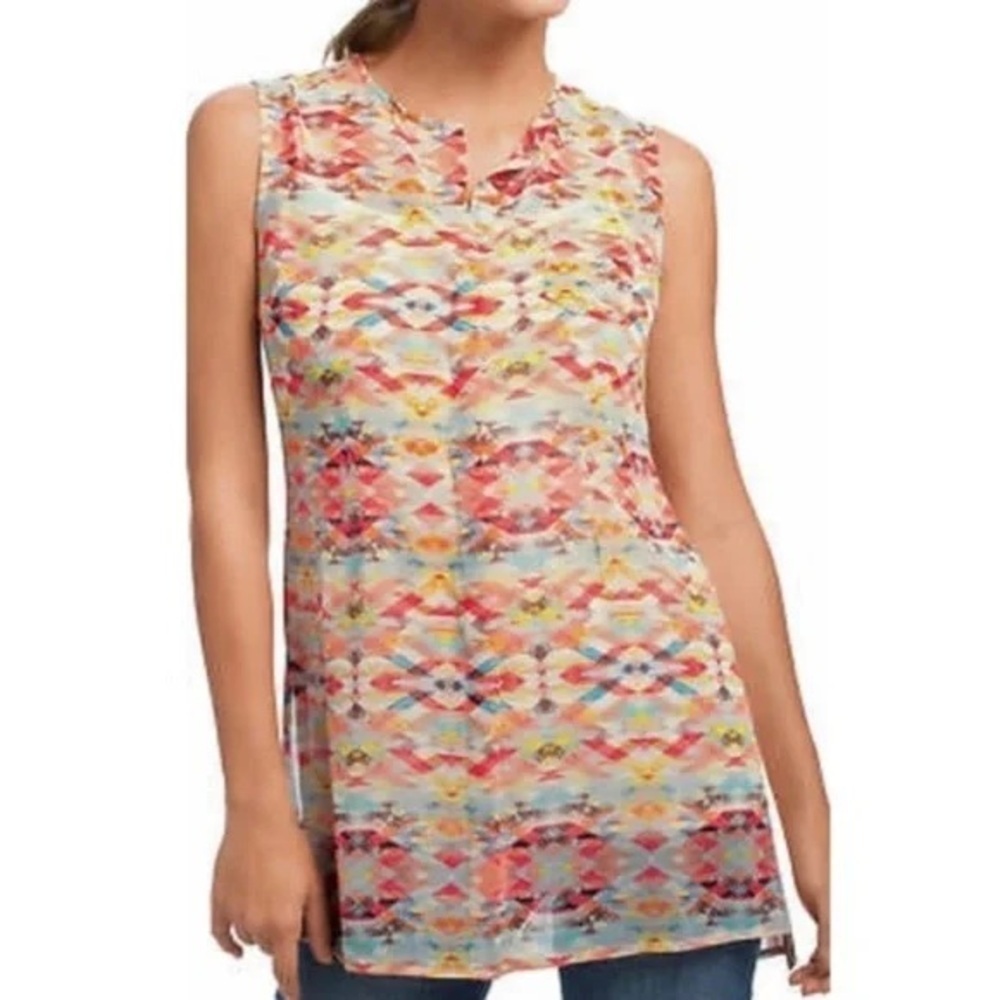 Cabi Multi Color Sheer Avery Tunic Size M